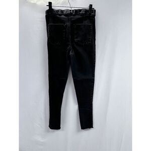 Free People Womens High rise Skinny Leg Raw Hem Jeans Black Size 29